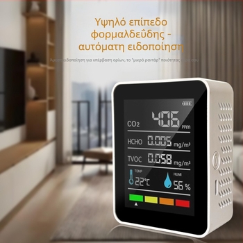 Ανιχνευτής ποιότητας αέρα MT05: PM2.5/PM10, CO/CO2, θερμοκρασία και υγρασία, Τροφοδοσία Type-C