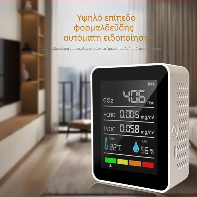 Ανιχνευτής ποιότητας αέρα MT05: PM2.5/PM10, CO/CO2, θερμοκρασία και υγρασία, Τροφοδοσία Type-C