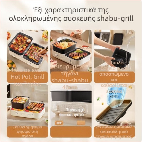 Supor Οικιακός ηλεκτρικός γκριλ – όλα σε ένα, τηγάνι γκριλ για κρέας και ψάρι, εσωτερικά χαμηλό καπνό, αποσπώμενο και εύκολα καθαρίζεται