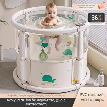Αναδιπλούμενος PVC κάδος μπάνιου για βρέφη – εσωτερική χρήση, διαφανής, παιδική μπανιέρα