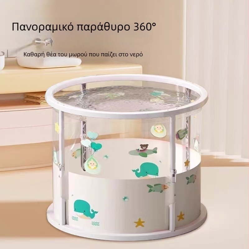Αναδιπλούμενος PVC κάδος μπάνιου για βρέφη – εσωτερική χρήση, διαφανής, παιδική μπανιέρα