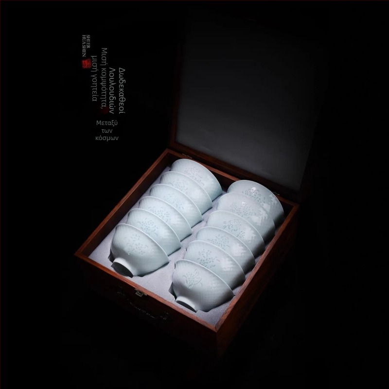 Σετ 12 κεραμικά μπολ με underglaze color σε πορσελάνη υψηλής θερμοκρασίας για σερβίρισμα