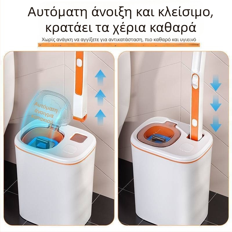 Σετ βούρτσας τουαλέτας μιας χρήσης, επιτοίχιο, για ιαπωνικό μπάνιο, με αντικαταστάσιμη κεφαλή, από πλαστικό