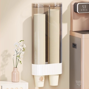 Πλαστικό ράφι ποτηριών τοίχου, διώροφος σχεδιασμός, πολυλειτουργική αποθήκευση