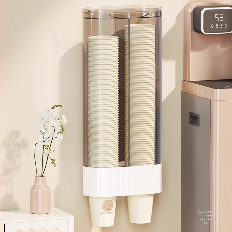 Πλαστικό ράφι ποτηριών τοίχου, διώροφος σχεδιασμός, πολυλειτουργική αποθήκευση