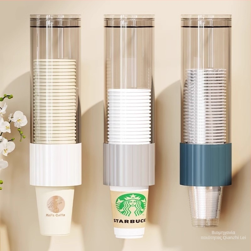 Πλαστικό ράφι ποτηριών τοίχου, διώροφος σχεδιασμός, πολυλειτουργική αποθήκευση