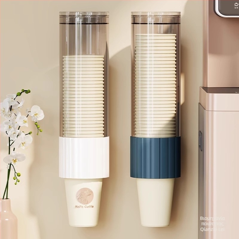 Πλαστικό ράφι ποτηριών τοίχου, διώροφος σχεδιασμός, πολυλειτουργική αποθήκευση