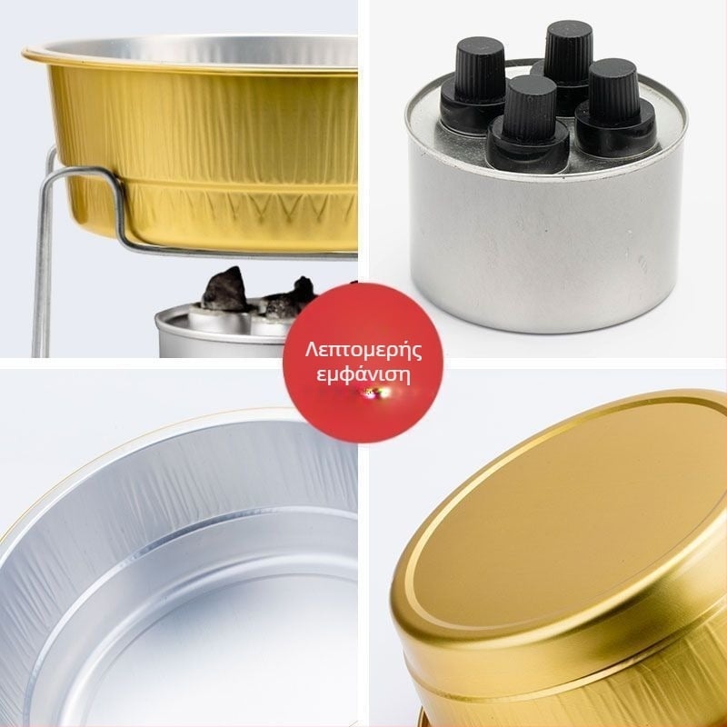 Σετ μιας χρήσης για καυτό φαγητό με βάση από αλουμινόχαρτο — δεν κατάλληλο για φούρνο μικροκυμάτων, εκτύπωση λογότυπου, Άδεια Yue XK16-204-01508