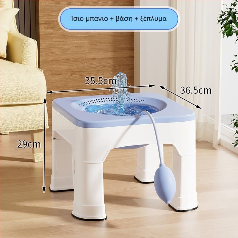 Πλαστικό κάθισμα μπάνιου για αιμορροΐδες και φροντίδα προστάτη, με ανυψωμένο σχέδιο — εργαλείο βύθισης χωρίς κάμψεις για ενήλικες