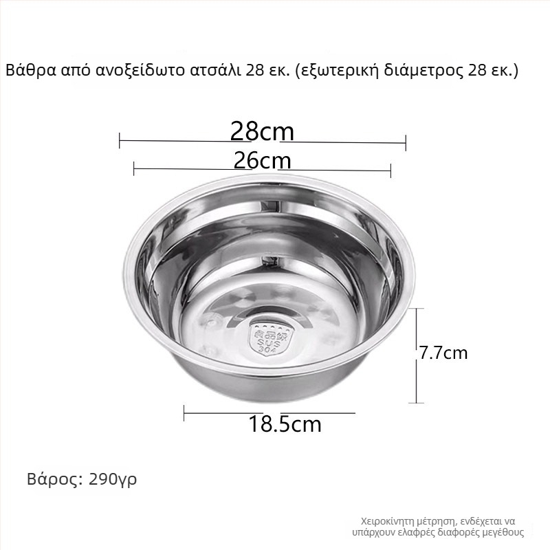 Σετ πέντε τεμαχίων κυκλικά πιάτα από ανοξείδωτο χάλυβα, μοντέρνος μινιμαλισμός, ομοιόμορφος σχεδιασμός, όχι κατάλληλο για φούρνο μικροκυμάτων