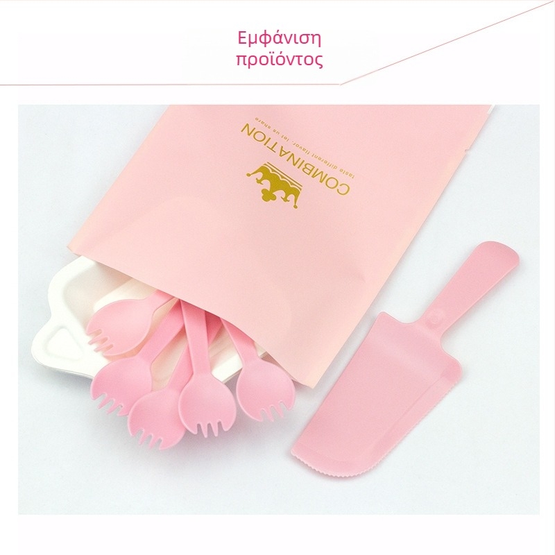 Σετ μιας χρήσης σερβιρισμάτων τούρτας – τετράδα: πλαστικό, στρογγαλ формας, δυνατότητα προσαρμογής λογότυπου, διάρκεια ζωής 3 έτη, προέλευση Χεμπέι