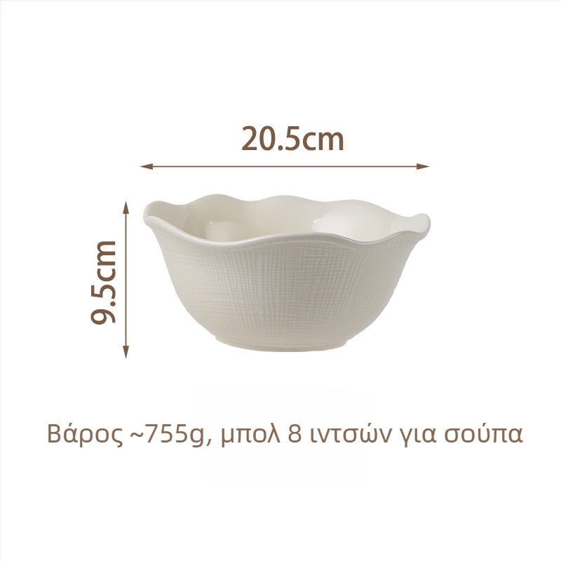 Σετ κεραμικών ειδών τραπεζιού ( μπολ και πιάτα ) — μοντέρνος μινιμαλιστικός σχεδιασμός, μονοχρωμία με γλασαρισμένη επιφάνεια, κατάλληλο για φούρνο μικροκυμάτων, δυνατότητα παραμετροποίησης