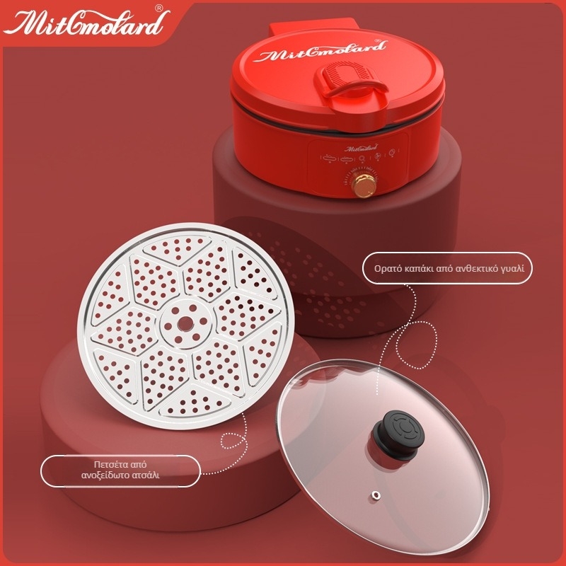 Ηλεκτρικό τηγάνι για τηγανίτες με διπλή θέρμανση, 1200W, 220V, κατάλληλο για 4-5 ατόμων