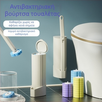 Σετ βούρτσας τουαλέτας μίας χρήσης, τοποθέτηση στον τοίχο, με αλλάξιμες κεφαλές, πλαστική κατασκευή