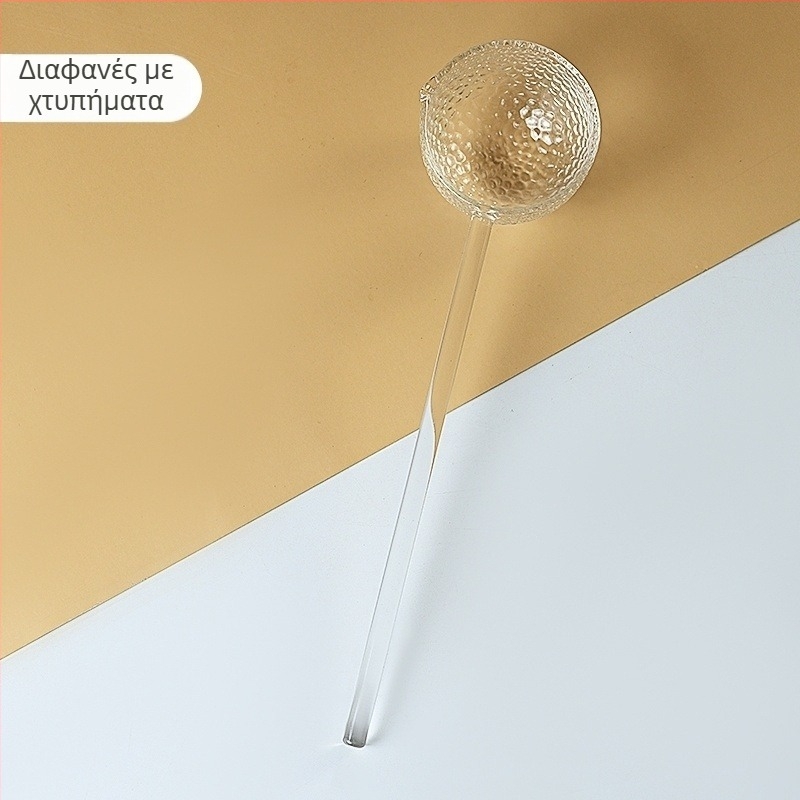 Γυάλινο κουτάλι τσαγιού με μακριά λαβή, χειροποίητο, μοντέρνο μινιμαλιστικό στυλ, νέο κινεζικό στυλ