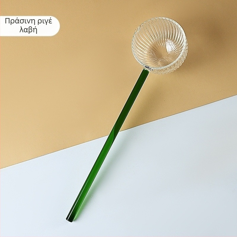 Γυάλινο κουτάλι τσαγιού με μακριά λαβή, χειροποίητο, μοντέρνο μινιμαλιστικό στυλ, νέο κινεζικό στυλ