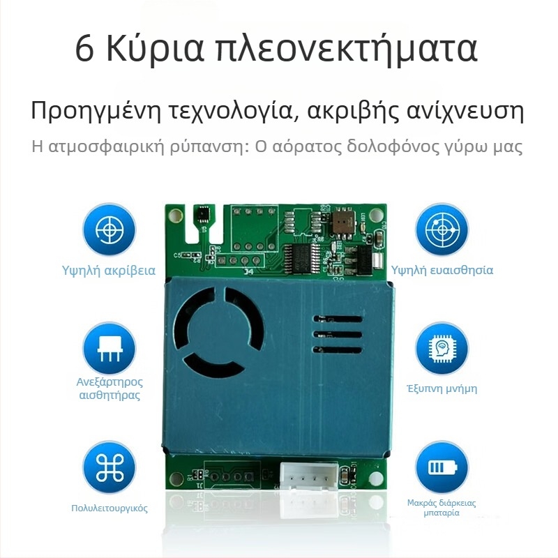 7-σε-1 αισθητήρας μονάδα για την ποιότητα αέρα: CO2, φορμαλδεΰδη, PM2.5/PM10, TVOC, θερμοκρασία και υγρασία; RS485/UART διεπαφή; ηλεκτροχημικός αισθητήρας