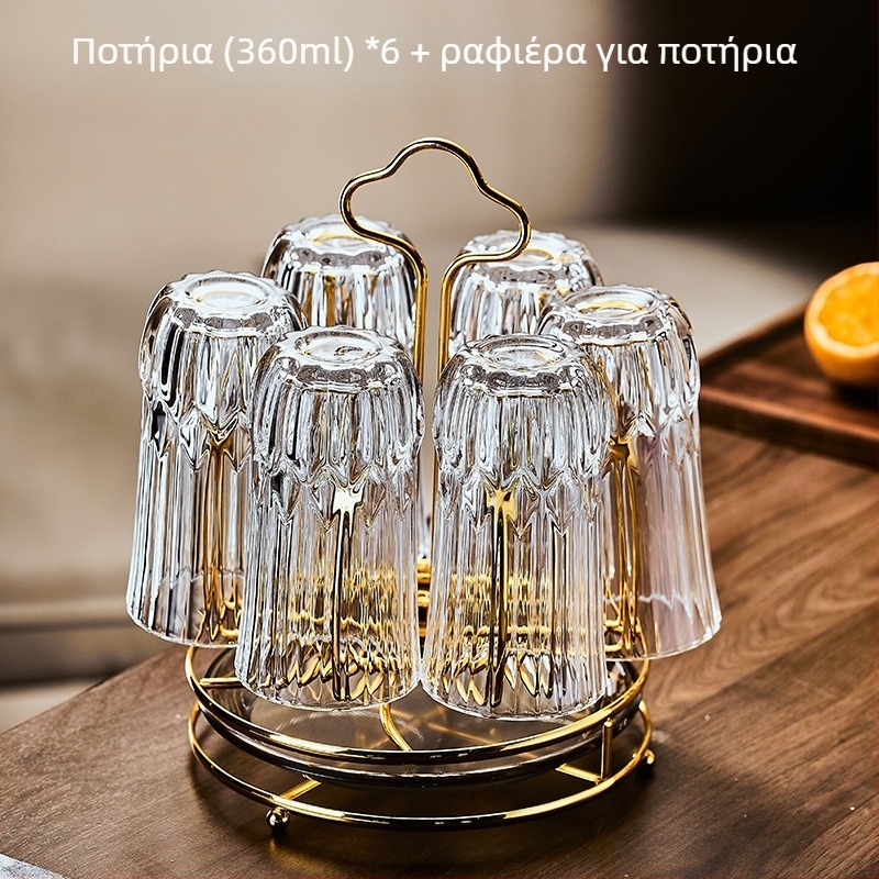 Σετ γυάλινων ποτηριών για οικιακή φιλοξενία, Nordic στυλ, υλικό Deao, μάρκα Sheng bangrong, μεγάλη χωρητικότητα, με δίσκο αποστράγγισης