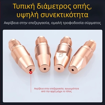 36KD αγώγιμο ακροφύσιο από κράμα χρωμίου-ζιρκονίου χαλκού, ευρωπαϊκού στυλ για συγκόλληση με προστασία από αέρια, εξάρτημα πιστόλι συγκόλλησης με ακροφύσιο για αλουμινένιο σύρμα