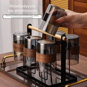 Σετ γυαλίνων φλυτζανιών τσαγιού, κινεζικού στυλ, γυαλί μπόροσίλι, θερμοανθεκτικό, ιδανικό για επιχειρηματικά δώρα