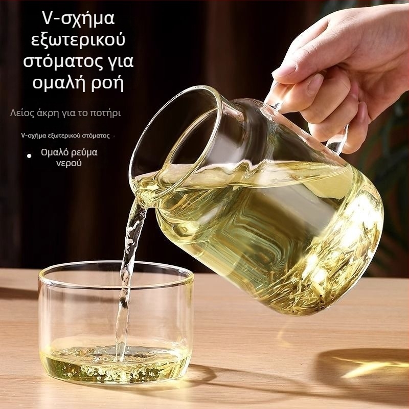 Σετ γυάλινών ποτηριών για κρύο νερό ενός ατόμου — γυαλί υψηλής αντοχής, ανθεκτικό σε υψηλές θερμοκρασίες, αντιεκρηκτικό, με μεγάλη χωρητικότητα