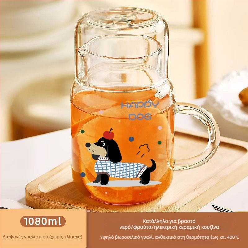 Σετ γυάλινών ποτηριών για κρύο νερό ενός ατόμου — γυαλί υψηλής αντοχής, ανθεκτικό σε υψηλές θερμοκρασίες, αντιεκρηκτικό, με μεγάλη χωρητικότητα