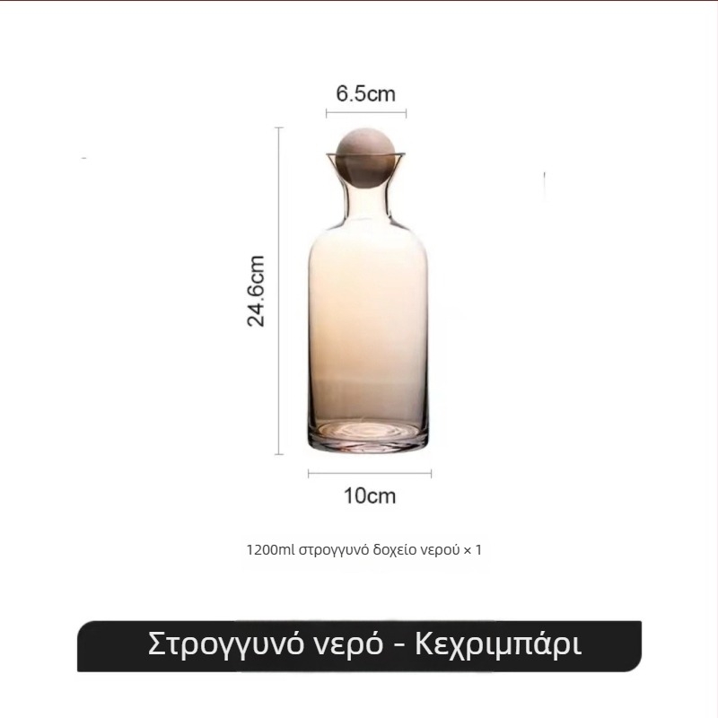 Σετ γυάλινών ποτηριών και κανάτας χυμού για οικιακή χρήση, στυλ φωτεινού λουξ, γυαλί ανθεκτικό σε υψηλές θερμοκρασίες, μεγάλη χωρητικότητα