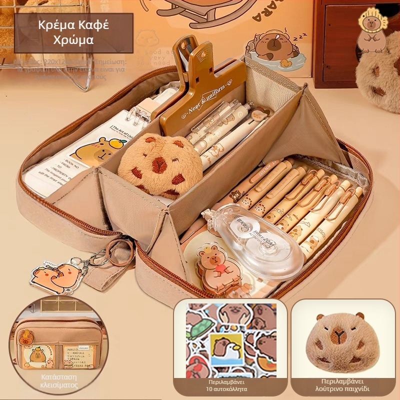 Θήκη μολυβιών πέντε επιπέδων με μοτίβο ηφαιστείου, κορεατικού στυλ, μεγάλη χωρητικότητα, δημιουργική θήκη για κορίτσια.