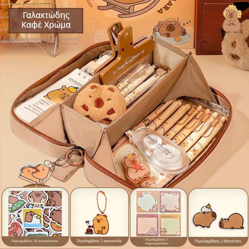 Θήκη μολυβιών πέντε επιπέδων με μοτίβο ηφαιστείου, κορεατικού στυλ, μεγάλη χωρητικότητα, δημιουργική θήκη για κορίτσια.