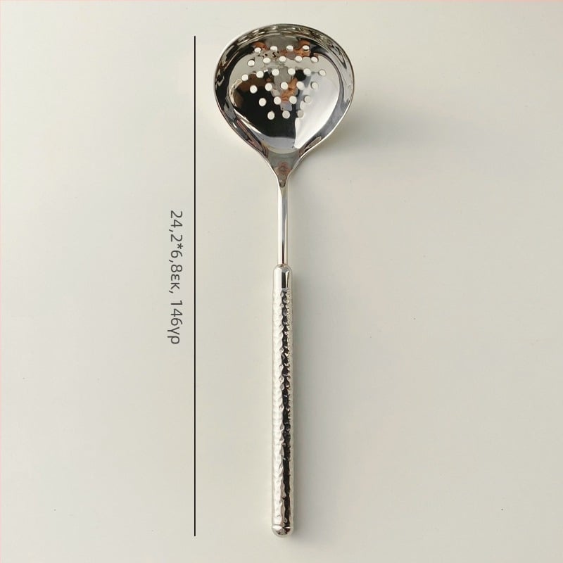 Σετ μαχαιροπίρουνα από ανοξείδωτο 304: μαχαίρι, πιρούνι και κουτάλι με λαβή χτυπητή σε σχήμα κυκλικού διαμαντιού, καθρέπτινο φινίρισμα, μινιμαλιστικό μοντέρνο στυλ