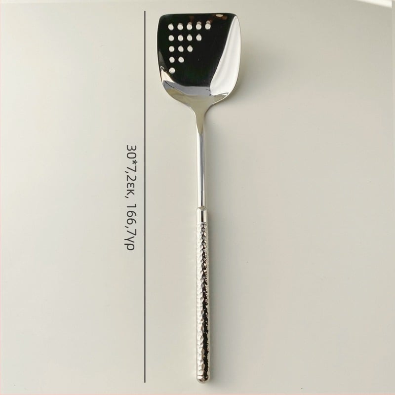 Σετ μαχαιροπίρουνα από ανοξείδωτο 304: μαχαίρι, πιρούνι και κουτάλι με λαβή χτυπητή σε σχήμα κυκλικού διαμαντιού, καθρέπτινο φινίρισμα, μινιμαλιστικό μοντέρνο στυλ