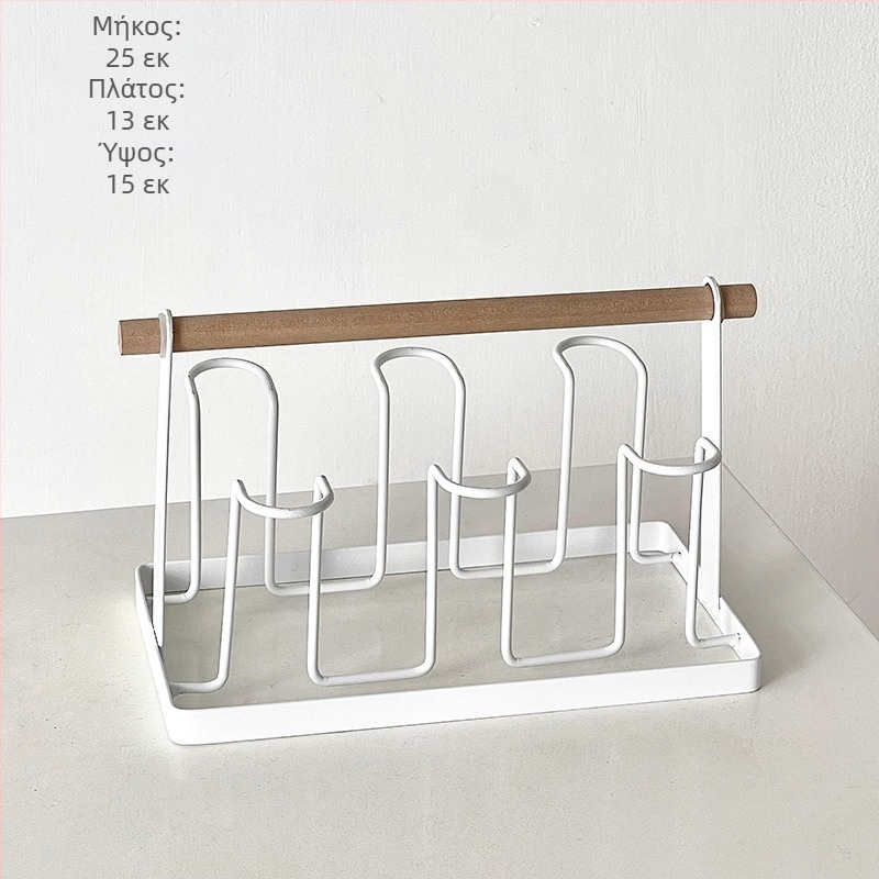 Barx Θήκη ποτηριών για τσάι με αποστράγγιση και αποθήκευση, κρεμάστρα για γυάλινα φλυτζάνια, μοντέρνο στυλ απλότητας, χωρίς διάτρηση