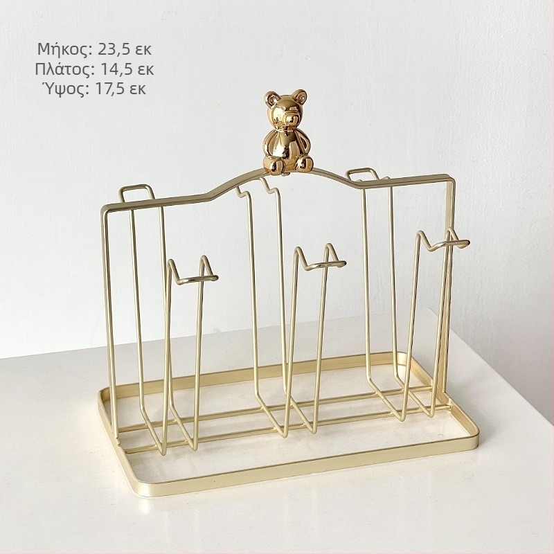 Barx Θήκη ποτηριών για τσάι με αποστράγγιση και αποθήκευση, κρεμάστρα για γυάλινα φλυτζάνια, μοντέρνο στυλ απλότητας, χωρίς διάτρηση