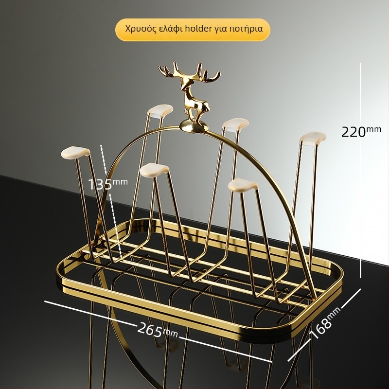 Θήκη ποτηριών και βάση αποθήκευσης για γυάλινα ποτήρια – χωρίς διάτρηση, απλό στυλ, αντίστροφη αποστράγγιση