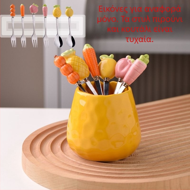 Guangshuhui 304 ανοξείδωτο ατσάλι φρούτων πιρούνι για παιδιά, απλό στυλ Instagram