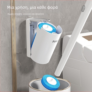 Βούρτσα τουαλέτας μιας χρήσης με αλλάξιμη κεφαλή, εγκατεστημένη στον τοίχο, Moss flower, πλαστικό, βάρος 481 g