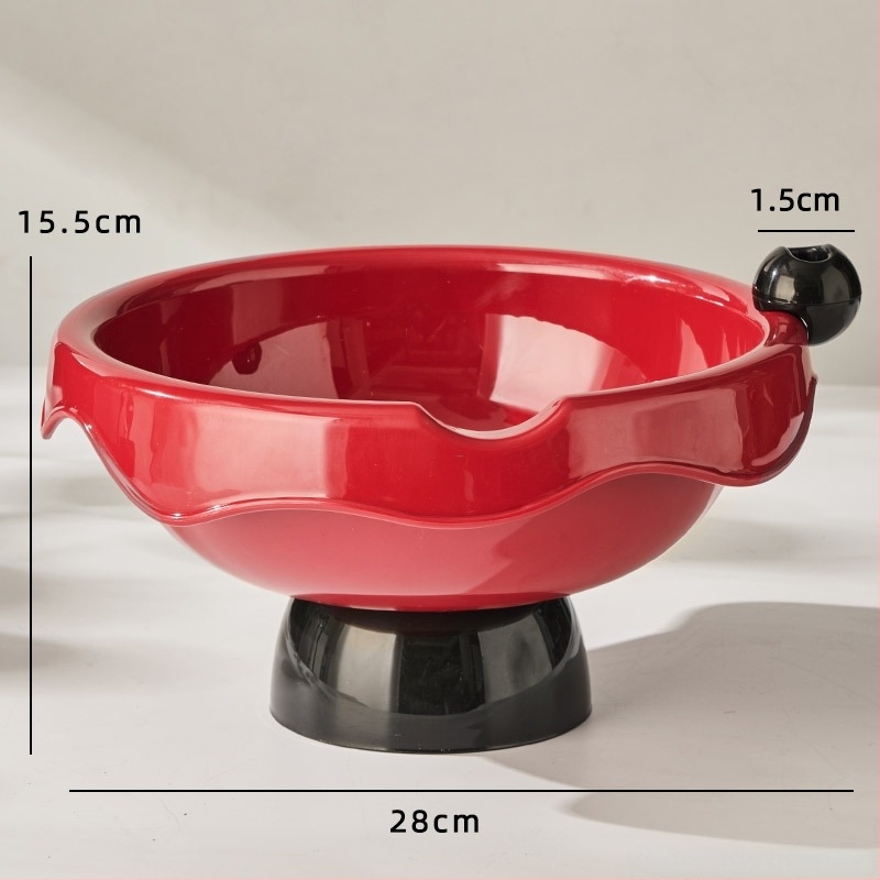 Δίσκος φρούτων για οικιακή χρήση με διπλό σύστημα αποστράγγισης, πλαστικός δίσκος για αποξηραμένα φρούτα και σπόρους (PET+PP; Υψηλής ποιότητας; Νέου κινεζικού στυλ; Μονόχρωμο σχέδιο)