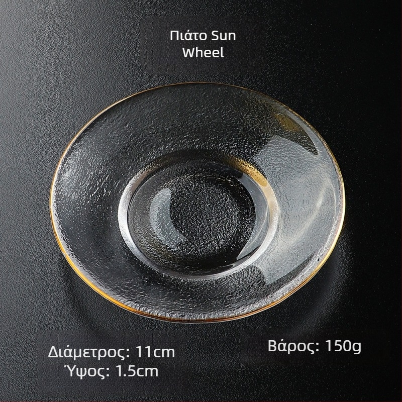 Γυάλινο πιάτάκι για ντιπ, χειροποίητα ζωγραφισμένο, ασύμμελο σχήμα, σε στυλ Ins, επιφάνεια με χειροποίητο σχέδιο; κατάλληλο για γεύματα, καφέ και τσάι.