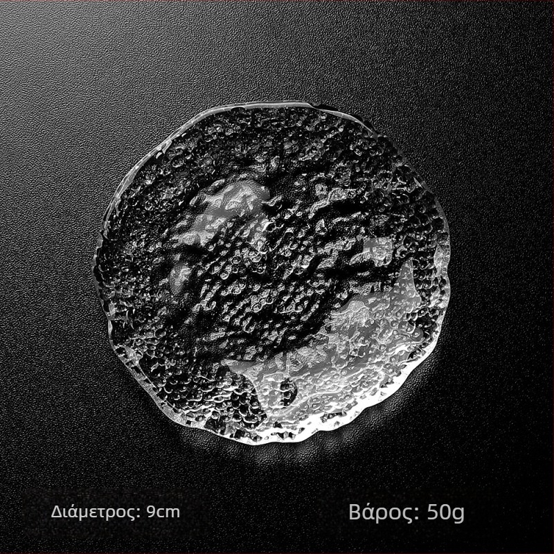 Γυάλινο πιάτάκι για ντιπ, χειροποίητα ζωγραφισμένο, ασύμμελο σχήμα, σε στυλ Ins, επιφάνεια με χειροποίητο σχέδιο; κατάλληλο για γεύματα, καφέ και τσάι.