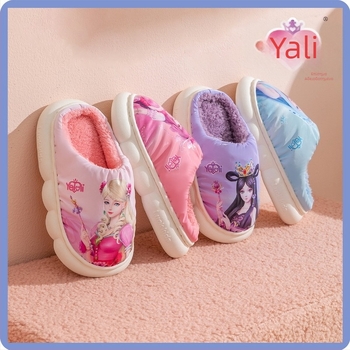 Ye Luoli παιδικές βαμβακές παντόφλες για κορίτσια – Καρτούν σχέδιο, Αδιάβροχες, Θερμές, Αντιολισθητική σόλα PVC, εσωτερικές για χειμώνα