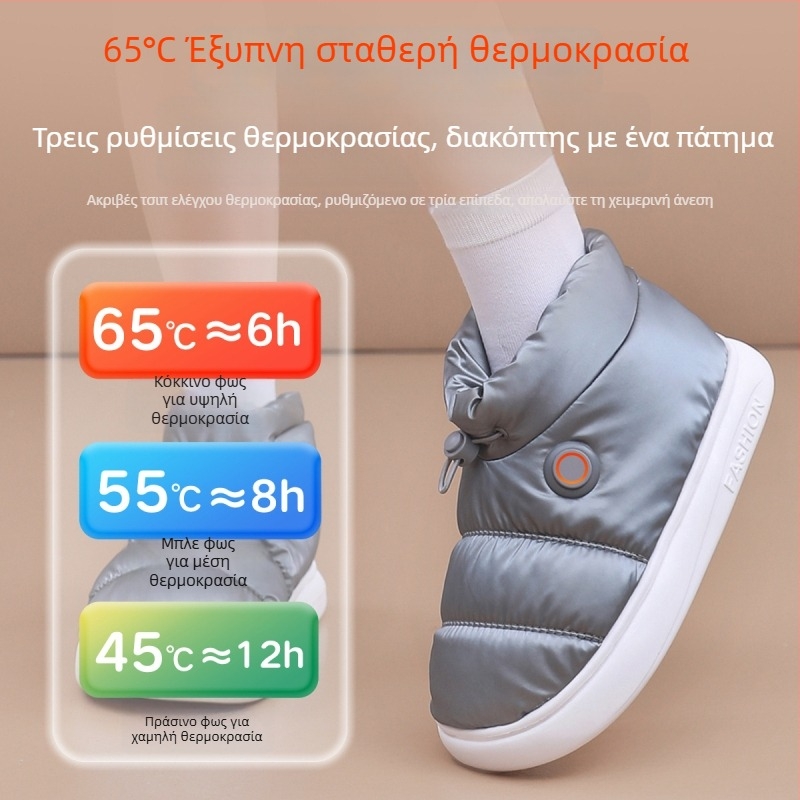 Ανδρικές και γυναικείες θερμαινόμενες παντόφλες USB με αποσπώμενη επένδυση από βαμβάκι, κατάλληλες για οικία και γραφείο