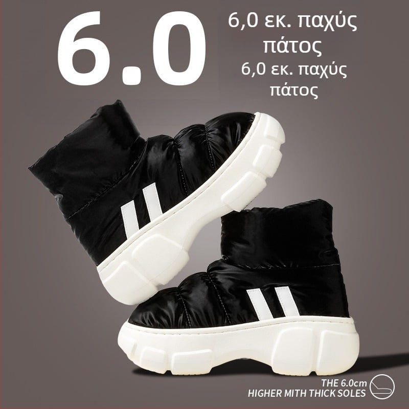 Γυναικείες χιονομπότες με παχιά σόλα και πλατφόρμα ύψους, επένδυση από συνθετική γούνα, αδιάβροχη καουτσούκ σόλα