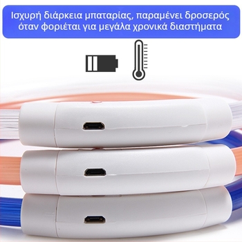 LED φωτιζόμενο κολάρο κατοικίδιων, USB επαναφορτιζόμενο, πλαστικό, για σκύλους και γάτες