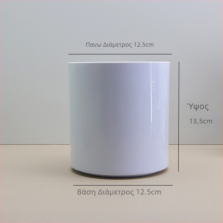 Πλαστικό γλαστράκι για εσωτερική και εξωτερική χρήση — ευθύγραμμος κυλινδρικός σχεδιασμός, έγχυση, γλάστρα για σπορόφυτα