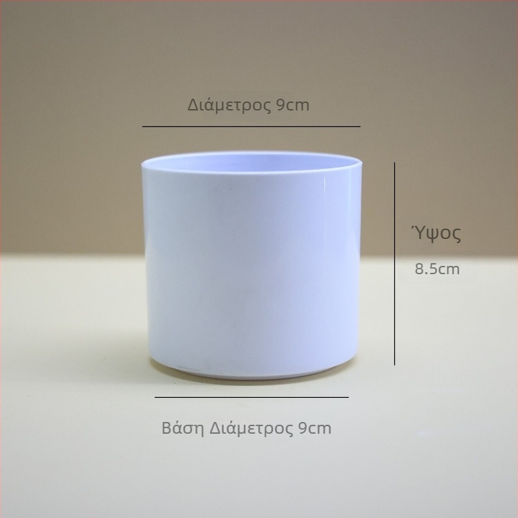 Πλαστικό γλαστράκι για εσωτερική και εξωτερική χρήση — ευθύγραμμος κυλινδρικός σχεδιασμός, έγχυση, γλάστρα για σπορόφυτα