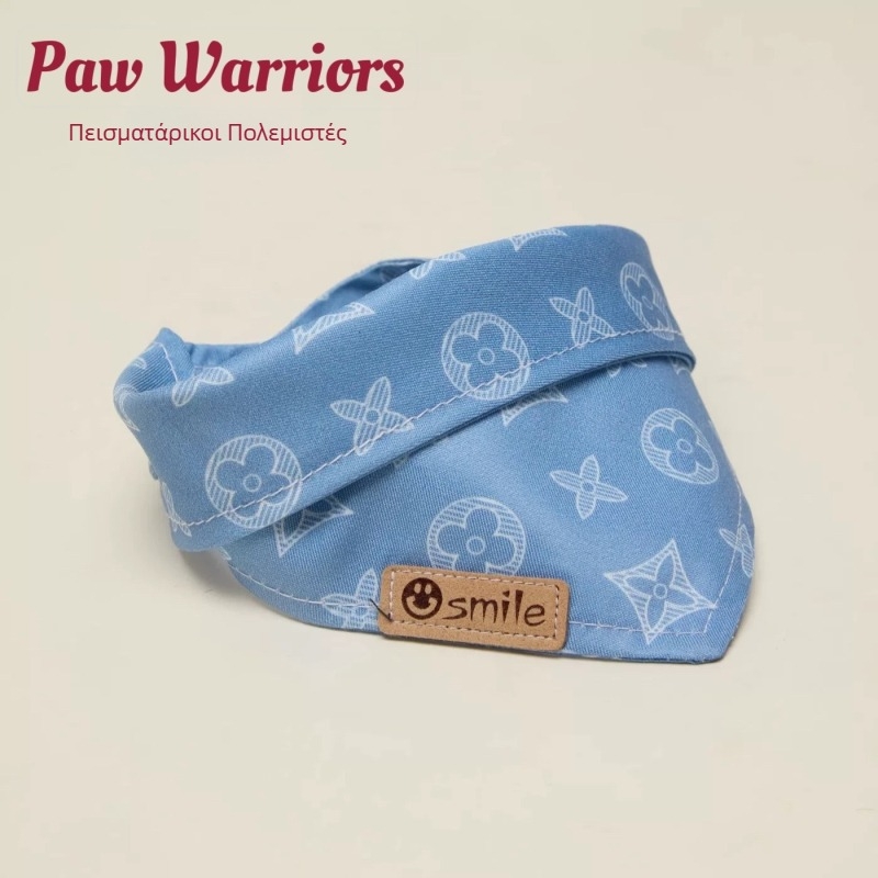 Τριγωνικό φουλάρι για σκύλους από ντέμιμ — πετσέτα για το σάλιο, τεσσάρων εποχών, χαλαρό στυλ