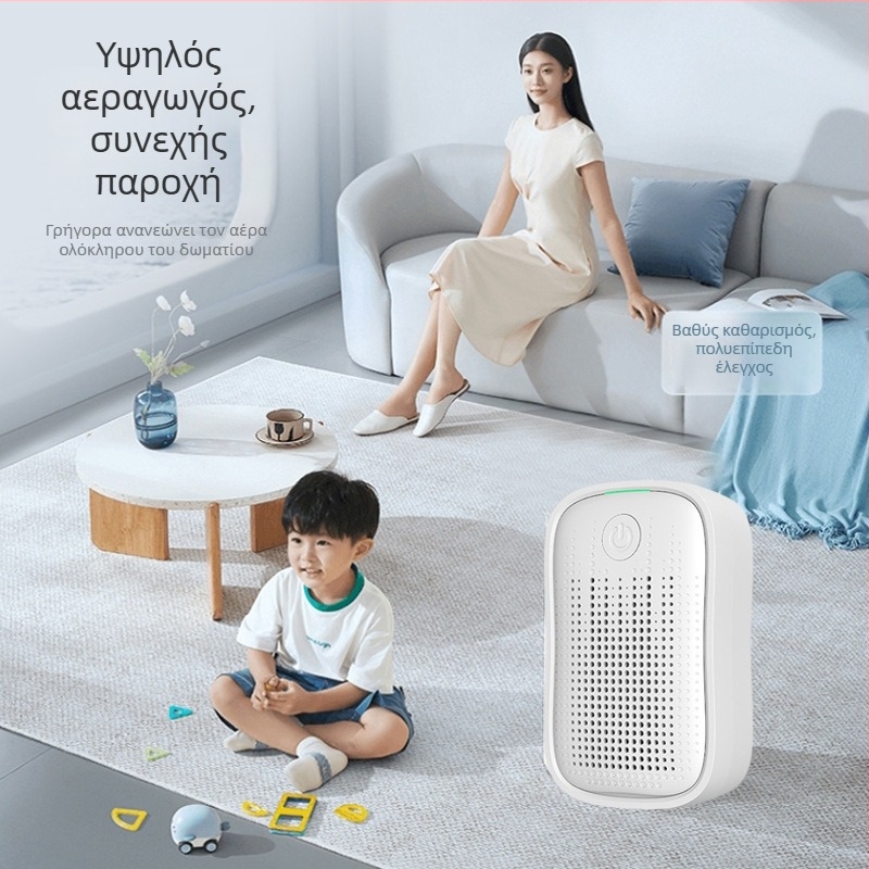 Καθαριστής αέρα με HEPA φίλτρο και αρνητικά ιόντα | 50 m³/ώρα | Κάλυψη 11–20 τ.μ. | Τροφοδοσία από πρίζα | Έλεγχος με κουμπί | Σύνθετο φίλτρο