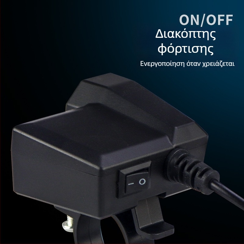 Φορτιστής μοτοσικλέτας Iron Ride, διπλό USB 3.1A, αναπτήρας, είσοδος 10-24V, οθόνη τάσης 9-90V, μοντέλο 3311-3312