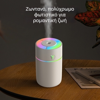 Υγραντήρας αυτοκινήτου υπερηχητικός USB – συμπαγής συσκευή καθαρισμού αέρα και αρωματοθεραπείας (δεξαμενή 0,5 L; 1 έξοδος ομίχλης; χρονοδιακόπτης 2–8 ώρες; ισχύς 2 W; τροφοδοσία USB)