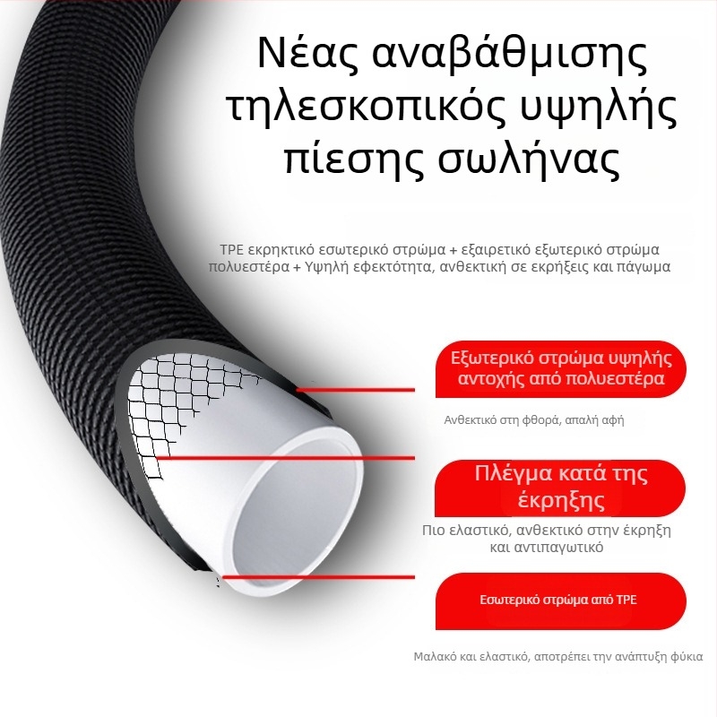 Χειροκίνητο πιστόλι πλυσίματος αυτοκινήτων με περιστρεφόμενη κεφαλή, πολλαπλών ρυθμίσεων ψεκασμού, σώμα από αλουμινίου κράμα